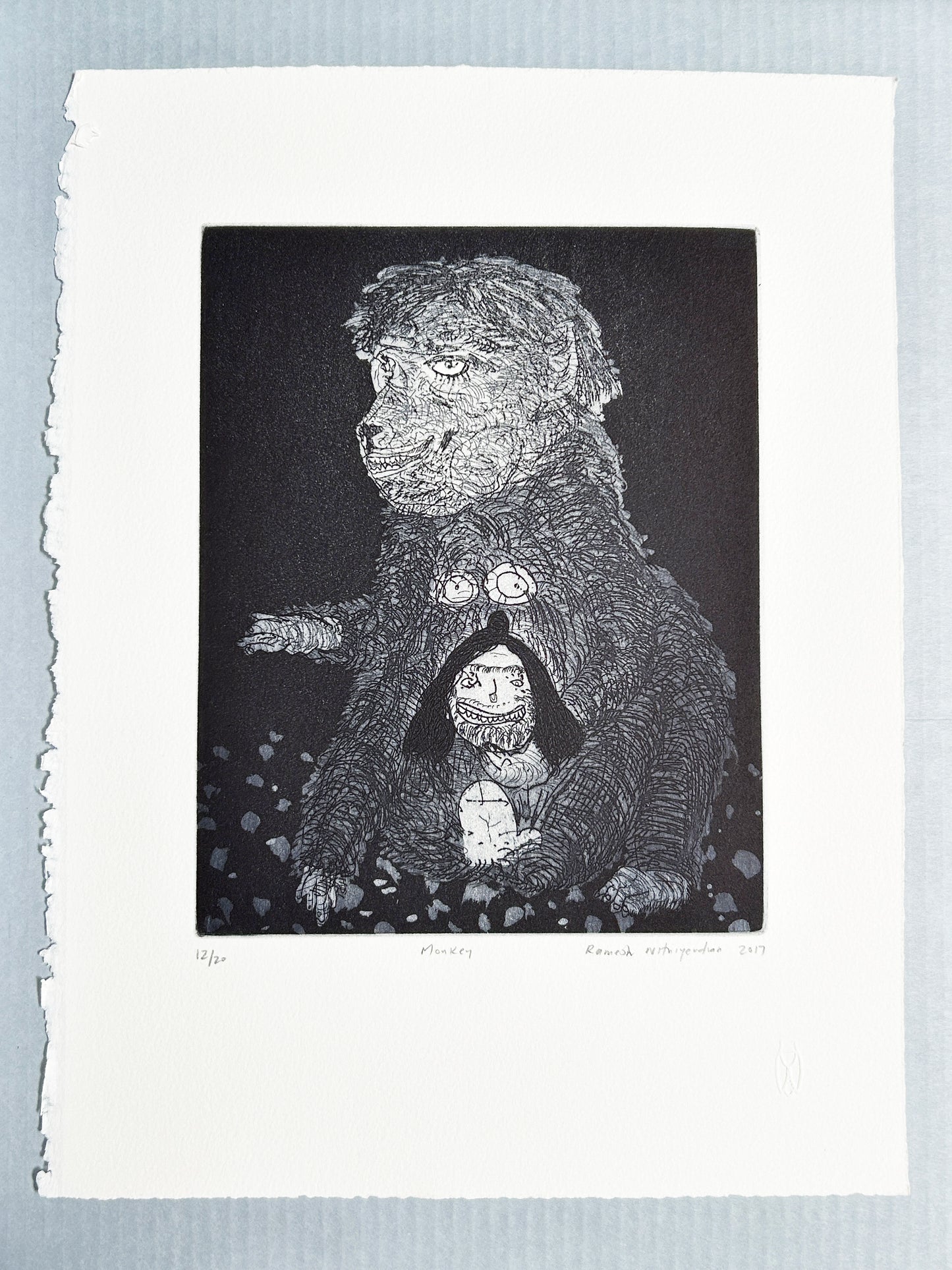 Ramesh Etching - 'Monkey'