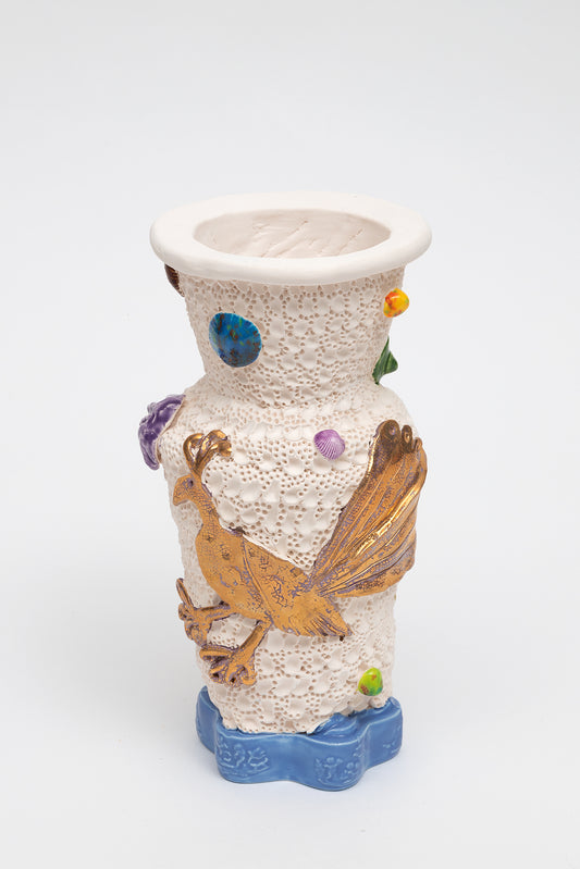Glenn Barkley 'peacock vase with Wedgewood base' (2022)