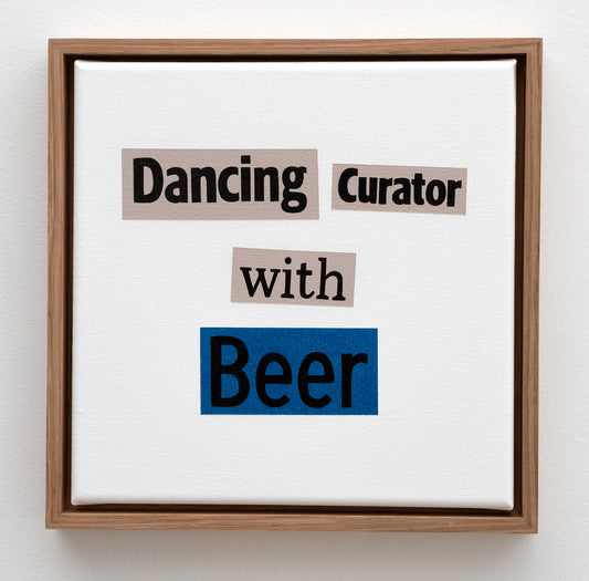 Michael Lindeman 'Dancing curator with beer', 2019